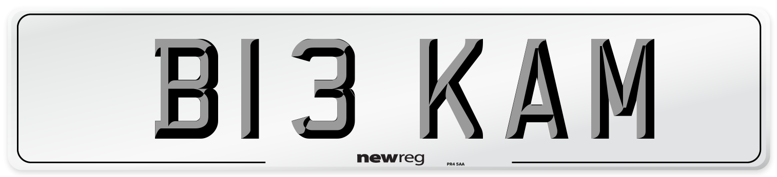 B13 KAM Number Plate from New Reg